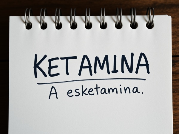 Napis na notesie Ketamina a esketamina